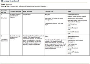 Storyboard Elearning Example